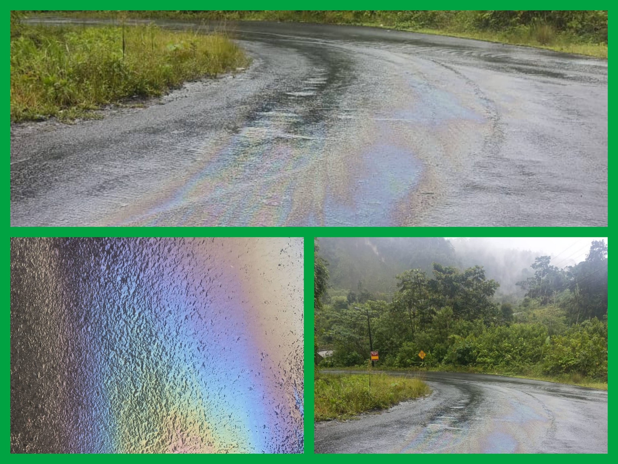 Alerta vial el Huamboya por derrame de combustible