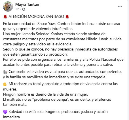 Limón Indanza denuncian violencia intrafamiliar contra una mujer