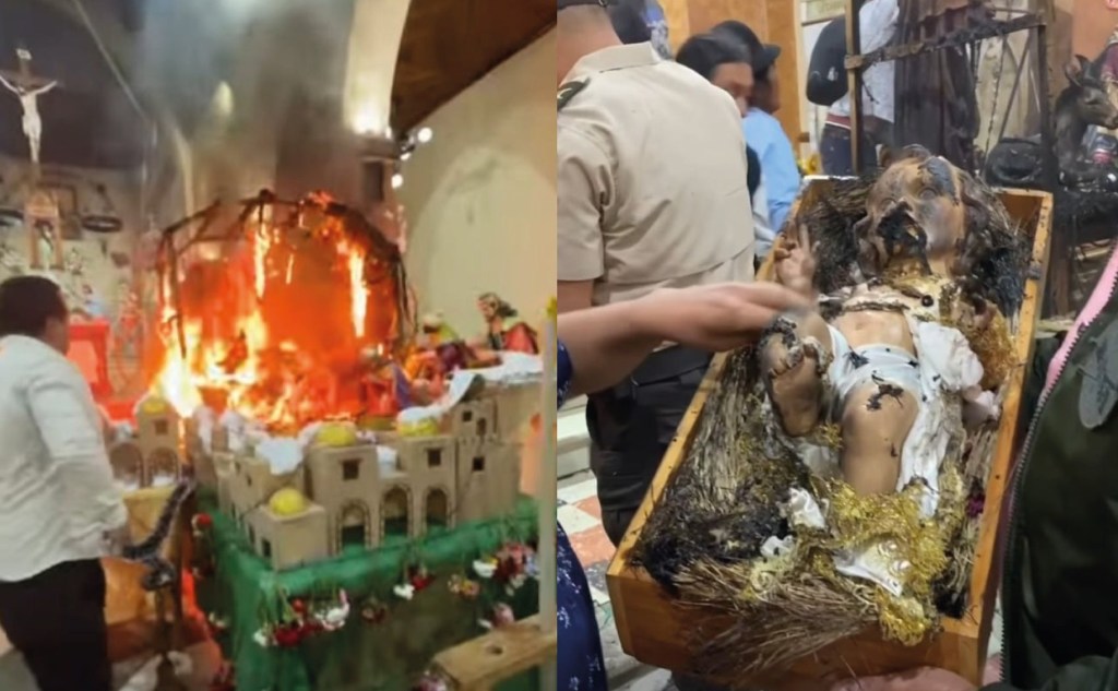 Loja: Incendio de un pesebre en plena Santa&nbsp;Misa