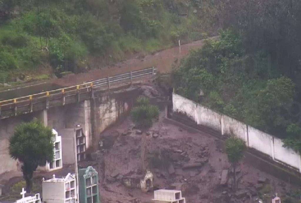 Aluvión tras fuertes lluvias en Alausí