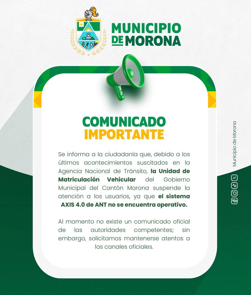 Proceso de matriculación vehicular en Morona queda suspendido