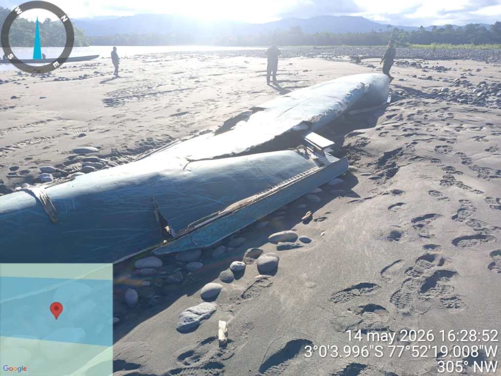 Tiwintza: Encuentran embarcación vinculada al naufragio militar ocurrido en el río&nbsp;Santiago
