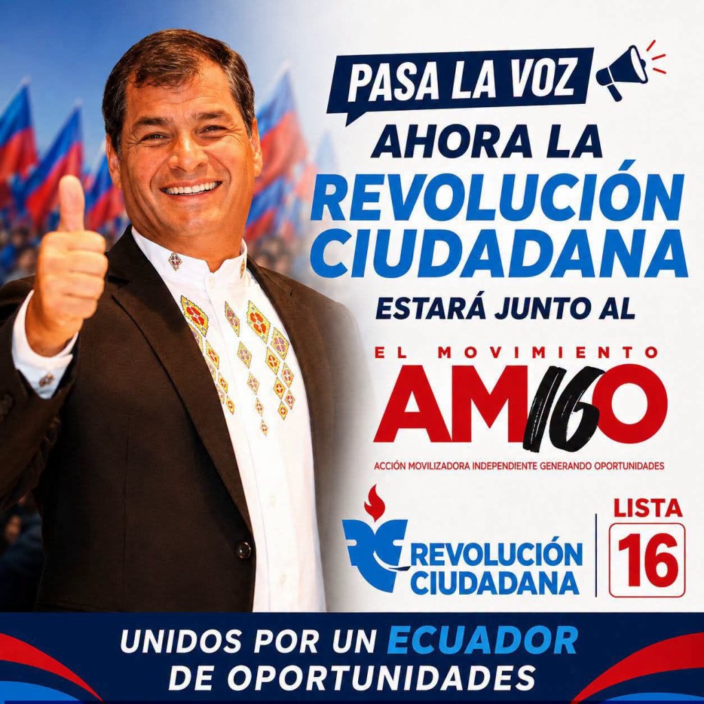Revolución Ciudadana competirá en las seccionales bajo el movimiento Amigo tras suspensión de su&nbsp;organización